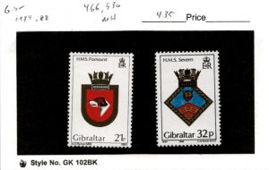 Gibraltar, Postage Stamp, #466, 530 Mint NH, 1984 Crests