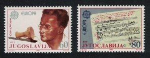 Yugoslavia Josip Slavenski composer Music Europa 2v 1985 MNH SG#2207-2208