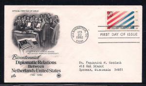 US FDC Sc.# 2003 U.S. / Dutch Relations K117