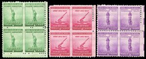 United States, 1930-Present #899-901a Cat$185+, 1940 National Defense, set of...