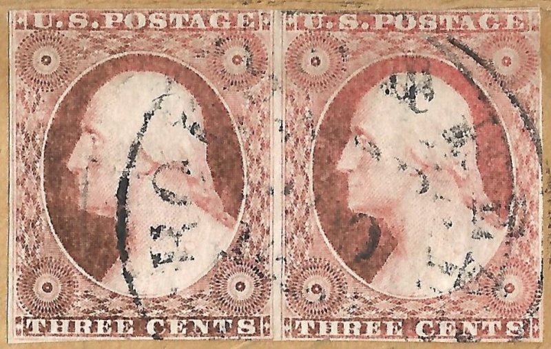 Doyle's_Stamps: 1857 Rough and Ready, CAL Postal History, Scott #11A pr