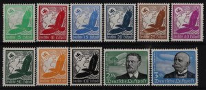 GERMANY 1934 Airmail set, vertical ribbed gum. MNH **. SG 526-36 cat £900.