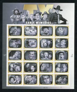 4414 Early TV Memories Sheet of 20 44¢ Stamps MNH
