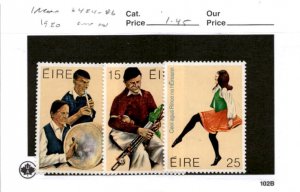 Ireland, Postage Stamp, #484-486 Mint NH, 1980 Music (AC)