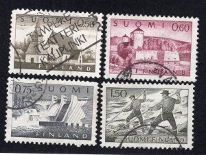 Finland 1963-67 50p, 60p, 75p & 1.50m values, Scott 407-409, 412 used