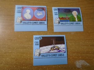 Ghana  #  1128a-30a  MNH   Isaac  Newton  /  Halley's  Comet