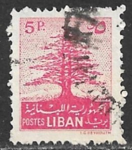 LEBANON 1952 5pi CEDAR TREE Issue Sc 259 VFU