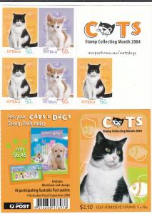 2004 Australia Booklet pane of cats