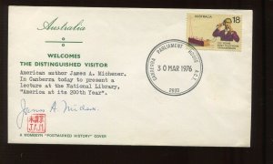 AUTHOR JAMES A MICHENER SIGNED 1976 AUSTRALIA LIMITED EDITION COVER (LV 1000)