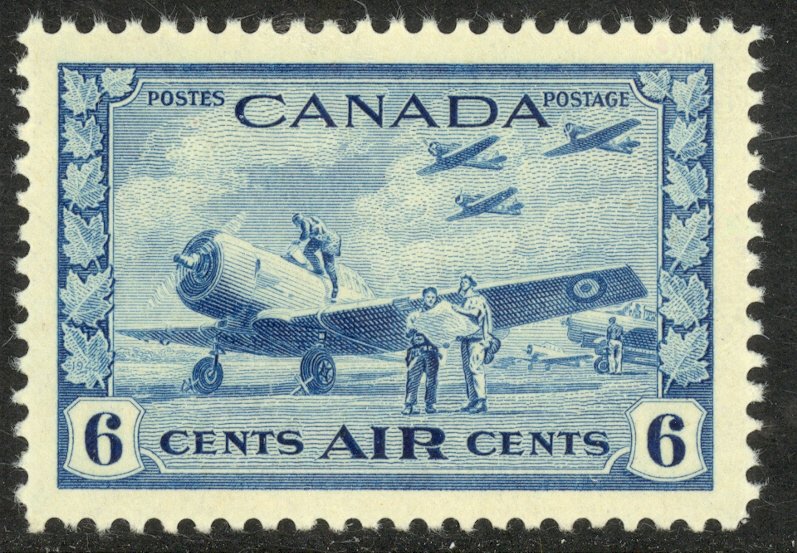 CANADA 1942 6c AIRPLANE AND STUDENTS AIRMAIL Sc C7 MNH