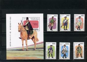 TOGO 1997 Sc#1764-1770 MILITARY UNIFORMS SET OF 6 STAMPS & S/S MNH