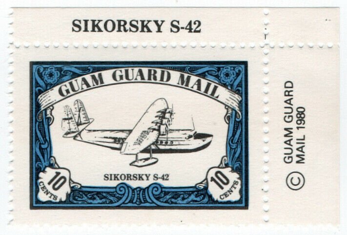 (I.B) Guam Local Post : Guam Guard Mail 10c (Sirkorsky S-42)