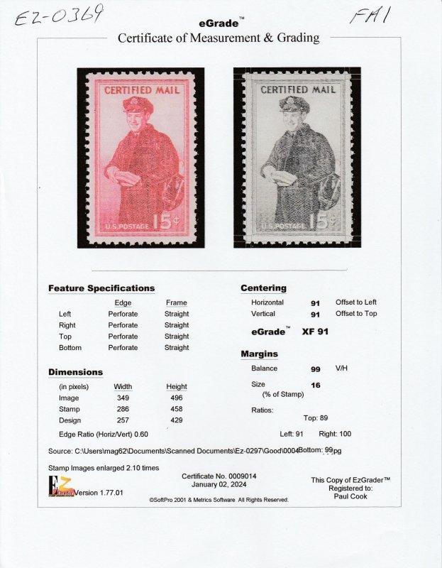 # FA1 MINT NEVER HINGED ( MNH ) MAILMAN XF+