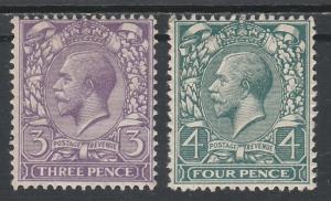 GREAT BRITAIN 1912 KGV 3D AND 4D WMK ROYAL CYPHER