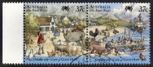 STAMP STATION PERTH - Australia #1028 Pair First Fleet Issue Used