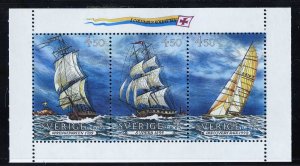 Sweden 1948a MNH, Sailing Ships Booklet pane from 1992.