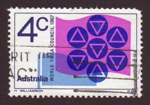 Australia 1967 Sc#427, SG#412 4c YWCA Symbols & Flag USED.