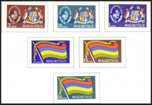 MAURITIUS 1968 Independence. Flag Coat-of-Arms Heraldry Bird. Complete set, MNH