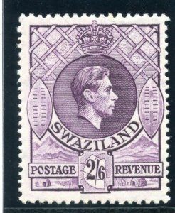 Swaziland 1943 KGVI 2s6d violet (p13½x14) MLH. SG 36a. Sc 35.