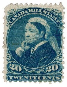 (I.B) Canada Revenue : Bill Stamp 20c (1868)