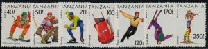 Tanzania 1201-7 MNH Winter Olympics, Skiing, Skating, Bobsled, Biathlon