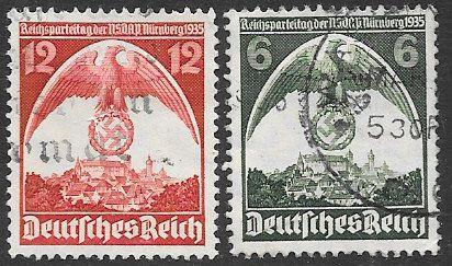 Germany 465-466 Used -‭ 1935 Nazi Congress at Nuremberg