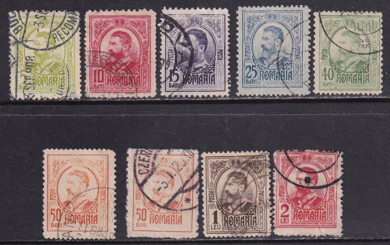 Romania (1908-18) #207-216 used. No #212