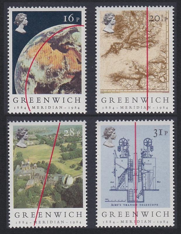 Great Britain Greenwich Meridian Astronomy 4v SG#1254-1257 SC#1058-1061