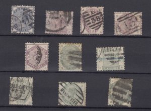 GB QV 1883 Lilac & Green Set To 1/- SG187/196 Fine Used BP4044