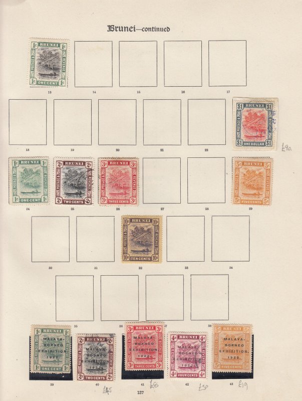 BRUNEI 1903-1937 Mint and used assembly with - 32491