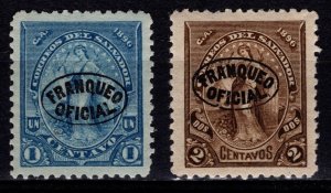 El Salvador 1896 First Issue Optd. ‘FRANQUEO OFICIAL’, Part Set [Unused]