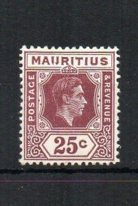 Mauritius 1942 25c IJ flaw MH