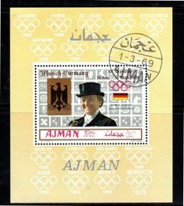 AJMAN  1969  LIESELOTTE LINSENHOOF   MINT  VF NH  O.G  S/S  CTO  (aj30)