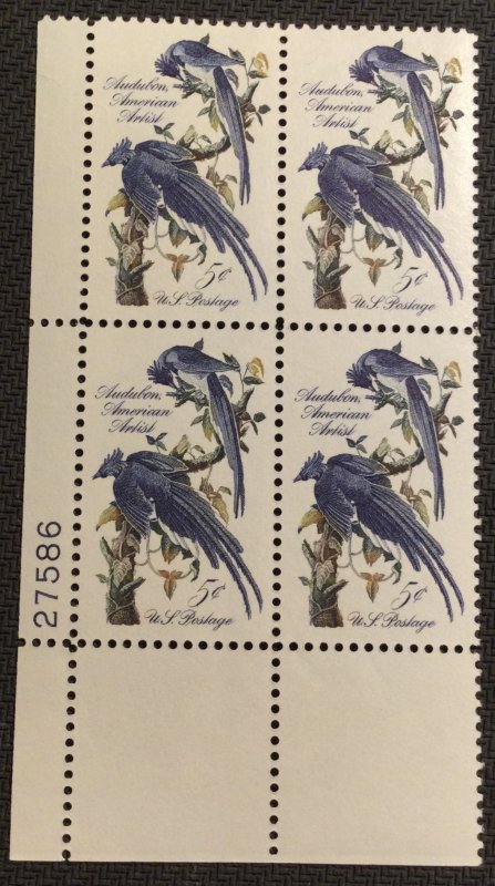 US MNH #1241 Plate Block of 4 LL Audubon Columbia Jays SCV $1.00 L23