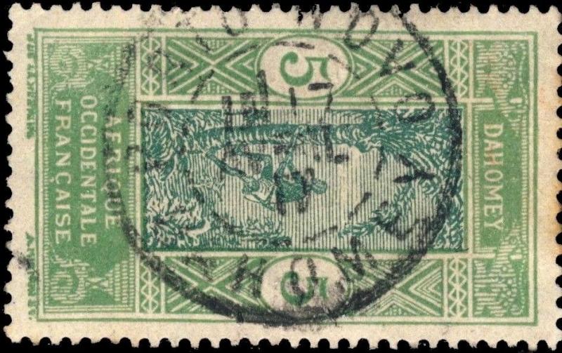 DAHOMEY - 1917 - CAD DOUBLE CERCLE PORTO-NOVO / DAHOMEY SUR N°46