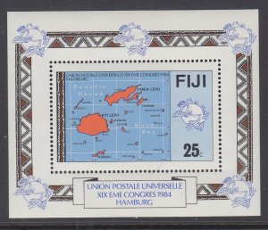 Fiji 513 Map Souvenir Sheet MNH VF