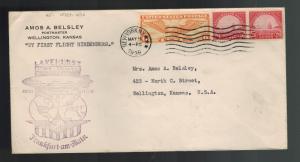 1936 New York USA Hindenburg LZ 129 Zeppelin First FLight cover to Germany