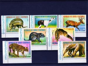 Equatorial Guinea 1977 Mi#1248/54  South American Animals Set 7v Perforated MNH