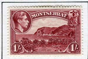 MONTSERRAT; 1938 early GVI Pictorial issue Mint hinged Perf 14. 1s. value