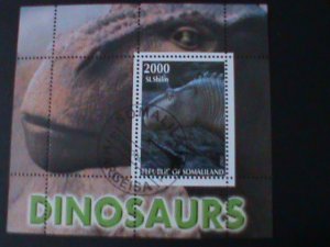 ​SOMALILAND-2001-PREHISTORY ANIMAL-DINOSAURS --CTO -SHEET VF FANCY CANCEL