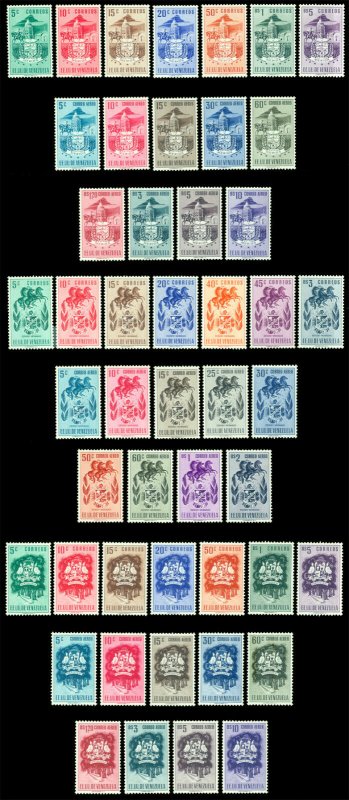 VENEZUELA 1951-54 Coat of Arms - complete issue - Sc# 464-631, C338-553 mint MLH