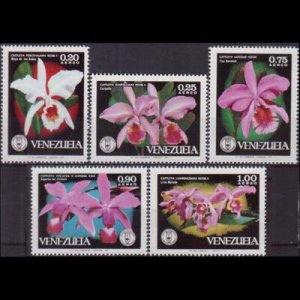 VENEZUELA 1971 - Scott# C1055-9 Orchids Set of 5 NH