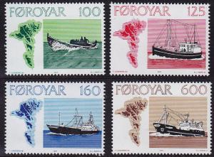 Faroe Islands - 1977 - Scott #24-27 - MNH - Fishing Boats