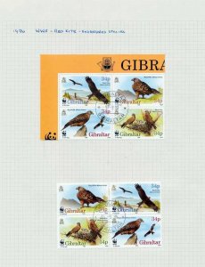 GIBRALTAR 1994/96 Europa Sheets Birds Sport Soccer Cinema (apx 90 items) RAZ733