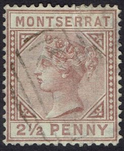 MONTSERRAT 1880 QV 2½D WMK CROWN CC USED SPACEFILLER