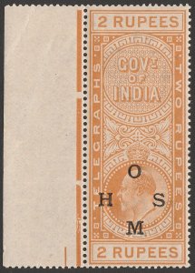 INDIA 1908 'OHMS' on KEVII Telegraphs 2R brown-orange. MNH **.