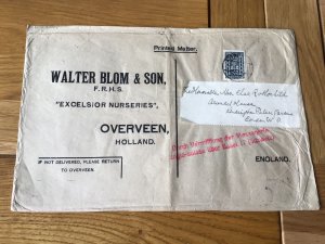 Walter Blom & Sons Excelsior Nurseries Holland   Stamps cover Ref 56016