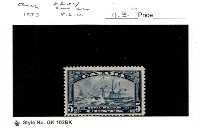 Canada, Postage Stamp, #204 Mint LH, 1933 Steamship Royal William (AI) 