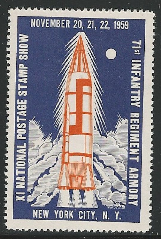 Rocket Mail, National Postage Stamp Show, N.Y.C.,1959, Poster Stamp / Cinderella