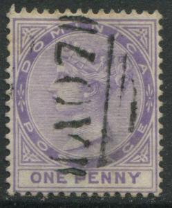 Dominica 1874 1d violet used